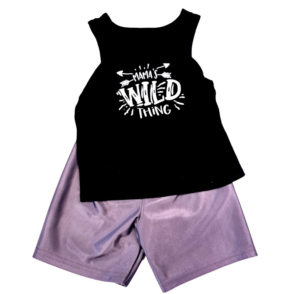 Garanimals Boys Toddler Baby 2T Two Piece Shorts‎ Set Sleeveless Black Gray